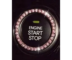 Lipdukas start stop variklis auto deimantai rožinis