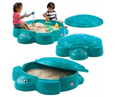 Little Tikes sodo smėlio dėžė su vėžlio dangčiu, skirta žaisti, 2 vietos