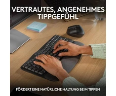 Logitech Wave Keys belaidė ergonominė klaviatūra - Graphite, skandinaviškas Qwerty išdėstymas