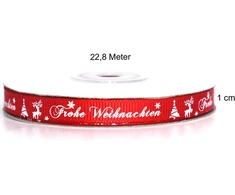 Loogi 22 m juostelė 10 mm satino juostelė, dovanų juostelė, kalėdinė raudona dekoratyvinė juostelė, medžiaginė juostelė su užrašu "merry Christmas"