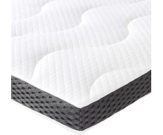 Lova Amazon Basics gelinis putų antčiužinis 7 cm - 180 x 200 cm ir paklodė su guma, mikropluoštas, tamsiai pilka, 180 x 200 x 30 cm
