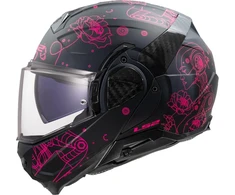 Ls2, modulinis motociklo šalmas advant ii sophia juodas pink 3xl