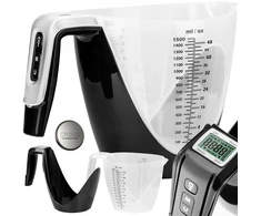 Ltc tikslios virtuvinės svarstyklės su dubeniu, ąsočiu su matavimo skale 1g/5kg 1,5l elektroninės
