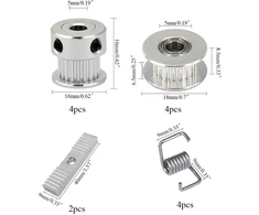 Luabue 5m Gt2 skirstomasis diržas 6 mm + 8 skriemuliai 5 mm skylė Gt2 skriemulys 20 dantų + 14 varžtų + šešiabriaunis raktas Gt2 diržas 3d spausdintuvas