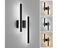 Luxera Pritemdomas linijinis led sieninis šviestuvas, juodas, modernus, svetainei