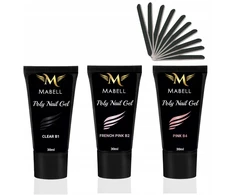 Mabell Akrigelio Polygel nagų priauginimo rinkinys 3x30g + dildės