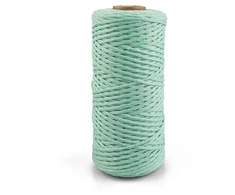 Macrame Medvilninis makramės siūlas 3mm 100m, mėtų žalias