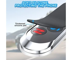 Magnetinis automobilinis telefono laikiklis, 360° reguliuojamas, sidabrinis