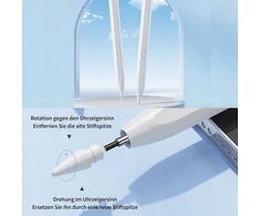 Magnetinis įkraunamas Bluetooth rašiklis: apsauga nuo atsitiktinių prisilietimų, Tilt Bold (baltas)