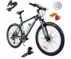 Maltrack Mtb kalnų dviratis 26" shimano 18 pavarų diskiniai stabdžiai plieno rėmas 18,5"