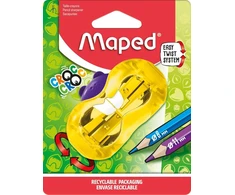 Maped - croc croc twist bieber drožtukas - 2 dydžių pieštukams - su atliekų dėžute - atsitiktinė spalva