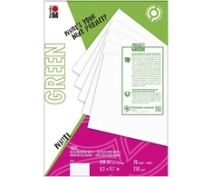 Marabu Žalias Line 1612000000601 popieriaus bloknotas Din A4 baltas, 20 lapų, ryškiai baltas, 250 g/m², be rūgščių, 100% perdirbtas