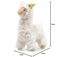 Margarete Steiff Steiff 69444 originalus lamos minkštas žaislas cuddly friends leandro, apie 14 cm, firminis pliušinis žaislas su sagute ausyje, minkštas draugas kūdikiams nuo gimimo, kreminės spalvos