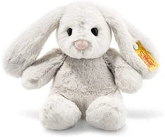 Margarete Steiff Steiff Hoppie triušis, 18 cm pliušinis zuikutis su lanksčiomis ausimis, minkštas žaislas vaikams, švelnūs draugai, judinamas ir plaunamas, šviesiai pilkas (080463)