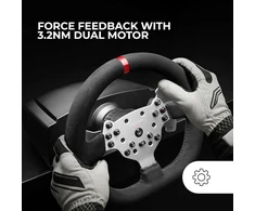 Mars gaming mwh-rsx simracing vairas su force feedback ir dvigubu varikliu, 3 pedalų komplektas su progresyviu pasipriešinimu, 12 greičių h pavaros, 14 reguliuojamų mygtukų, pc/ps4/XBOX series x s