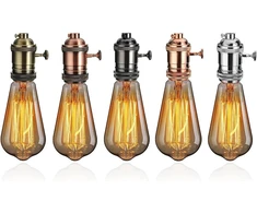 Masunn e26/e27 retro vintage edison pramoninis lemputės laikiklio pagrindas su jungikliu, bronzinis