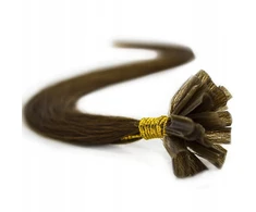 Matrix Plaukai su keratinu sruogos 100% natūralūs kutikulės keratinas 40 cm šviesiai rudi 6