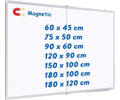 Maxtek magnetinė lenta, 150 x 100 cm, magnetinė lenta su aliuminio rėmu ir nuimamu dėklu, sausai valoma, rašoma iš abiejų pusių, magnetinė skelbimų lenta, tinkama biurui, mokyklai, namams