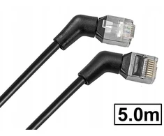 Maxtrack Patchcord Kat.6a Ftp ekranuotas Rj45-rj45 1:1 kampinis pasukamas 360° 5m