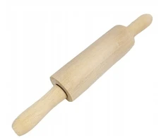 Mažas medinis bukinis kočėlas tešlai, besisukantis, 22 cm