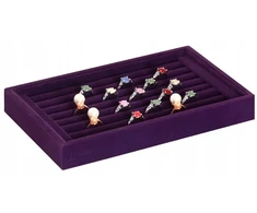 Mažas padėklas auskarams, žiedams, papuošalams eksponuoti, violetinis