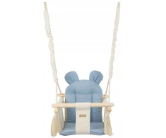 Medinės sūpynės vaikams BEAR cotton HOME 10m+ Smėlio-šviesiai mėlyna