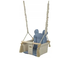Medinės sūpynės vaikams BEAR cotton HOME 10m+ Smėlio-šviesiai mėlyna