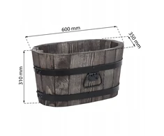 Medinis gėlių vazonas 60x35x31 cm, rausvosios dalbergijos