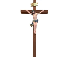 Medinis kryžius su Jėzaus figūra, rankų darbo, 35 cm