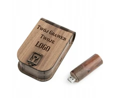 Memorabbit medinis raktų pakabukas šakelė 256 Gb 3.0 + dėžutė riešutas + jūsų logotipo graviravimas