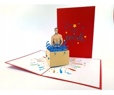 Mergvakaris, striptizo šokėjas, gimtadienio atvirukas 3d