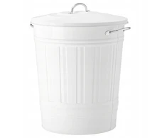 Metalinė šiukšliadėžė su dangčiu, balta, 40 l, Ikea Knodd