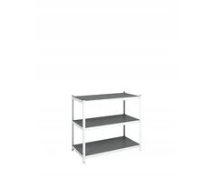 Metalinis lentynų blokas Pika Loft baltas / juodas 3 lentynos 90x50x50 cm