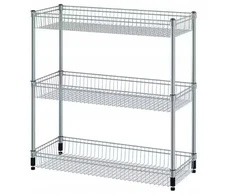 Metalinis lentynų blokas su 3 krepšiais 92x36x94 cm Ikea Omar