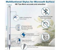 Microsoft Surface Pen, skirtas Surface Pro 11/10/9/8/x/7/7 plus/6/5/4/3 - Rašiklis Surface su 4096 jautrumo lygių, Surface Pro Pen Stylus, skirtas Surface Go 2/go3/book/laptop/studio