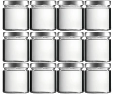 Mikken 12 x stiklainiai konservavimui 400 ml su užsukamu dangteliu be pvc, įskaitant piltuvėlį