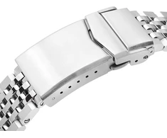 Miltat metalinis laikrodžio dirželis 19mm universalus tiesus galas Asteroid Qr, sidabrinis, Classic
