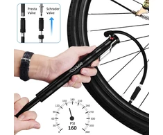 Mini dviračio pompa, 140 Psi dviračio pompa, 83 g nešiojama rėmo oro pompa visiems ventiliams, aliuminio lydinio oro pompa lenktyniniams, kalnų, vaikų dviračiams, futbolui, krepšiniui