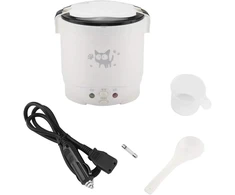 Mini Ryžiųquick cooker, nešiojamas kelioninis garintuvas, mažas Daugiafunkcisquick cooker, Ryžiųquick cooker grūdams, nelimpantis puodas, automatinis šilumos palaikymas, skirtas avižinei košei, ryžių troškiniams [baltas]