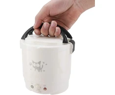 Mini Ryžiųquick cooker, nešiojamas kelioninis garintuvas, mažas Daugiafunkcisquick cooker, Ryžiųquick cooker grūdams, nelimpantis puodas, automatinis šilumos palaikymas, skirtas avižinei košei, ryžių troškiniams [baltas]