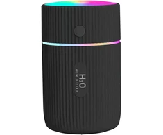Mini ultragarsinis drėkintuvas, usb eterinių aliejų difuzorius, automobilio valiklis, aromaterapinis anijonų rūko generatorius su led naktine lempute namams, biurui, kūdikių kambariui, automobiliui (juodas)