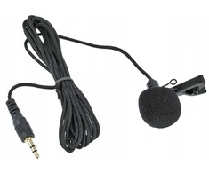 Miniatiūrinis "lavalier" mikrofonas su klipsu, 2,4m