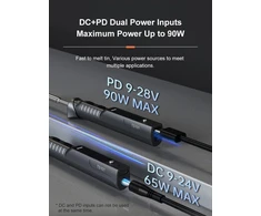 Miniware Ts101 lituoklis suvirinimo aparatas i antgaliai usb-c pd eu kištukas maitinimo šaltinio rinkinys nešiojamas skaitmeninis 65w greito kaitinimo temperatūra reguliuojama 50-400°c