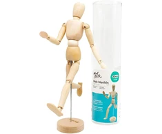 Misko Pasaka Medinis Manekenas Piešimui - 30 cm Vyriškas Lėlinis Modelis