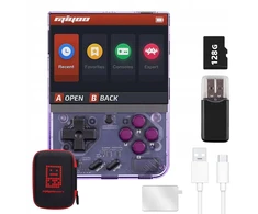 Miyoo Mini Plus žaidimų konsolė Linux 128 Gb + 128 Gb kortelė - violetinė