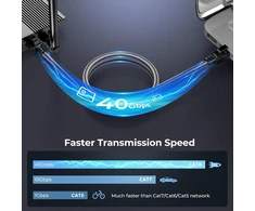 Modemas Ltemziiy Cat 8 lan kabelis 8 m, 40 gbps didelio greičio gigabitinis 2000 mhz pintas tinklo kabelis ethernet kabelis, s/ftp patch kabelis su rj45 paauksuota jungtimi, skirtas ps5/laptop/router/gaming/modem