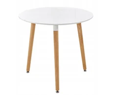 Modernus baltas stalas valgomajam virtuvei - 80cm