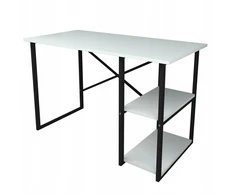 Modernus metalinis kompiuterio stalas industrial loft Reza baltas