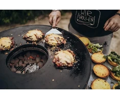 Moesta-bbq 19495 bbq mentelė bbq diskui, ugnies plokštei arba virtuvei - profesionali nerūdijančio plieno mentelė su medine rankena