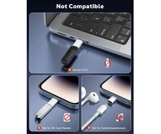 Moko usb c į lightning adapteris 2 vnt., adapteris usb c į lightning su greitu įkrovimu ir apsaugos nuo pametimo virvele, skirtas iphone 14/13/12/11/x, pad pro/air 5/mini 6, pod nano/touch, netinka audio/otg, baltas